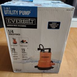 """"EVERBILT 1/4 HP  2" UTILITY PUMP""""