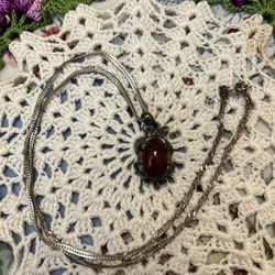 Vintage Animal Pendant Necklace Silver Chain