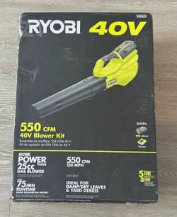 RYOBI RY40LB01 40V Cordless Leaf Blower 4Ah Battery Charger Used