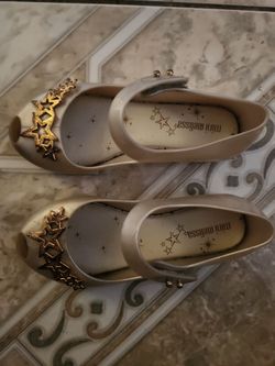 Mini Melissa Girls Ballet Flats with Gold Stars