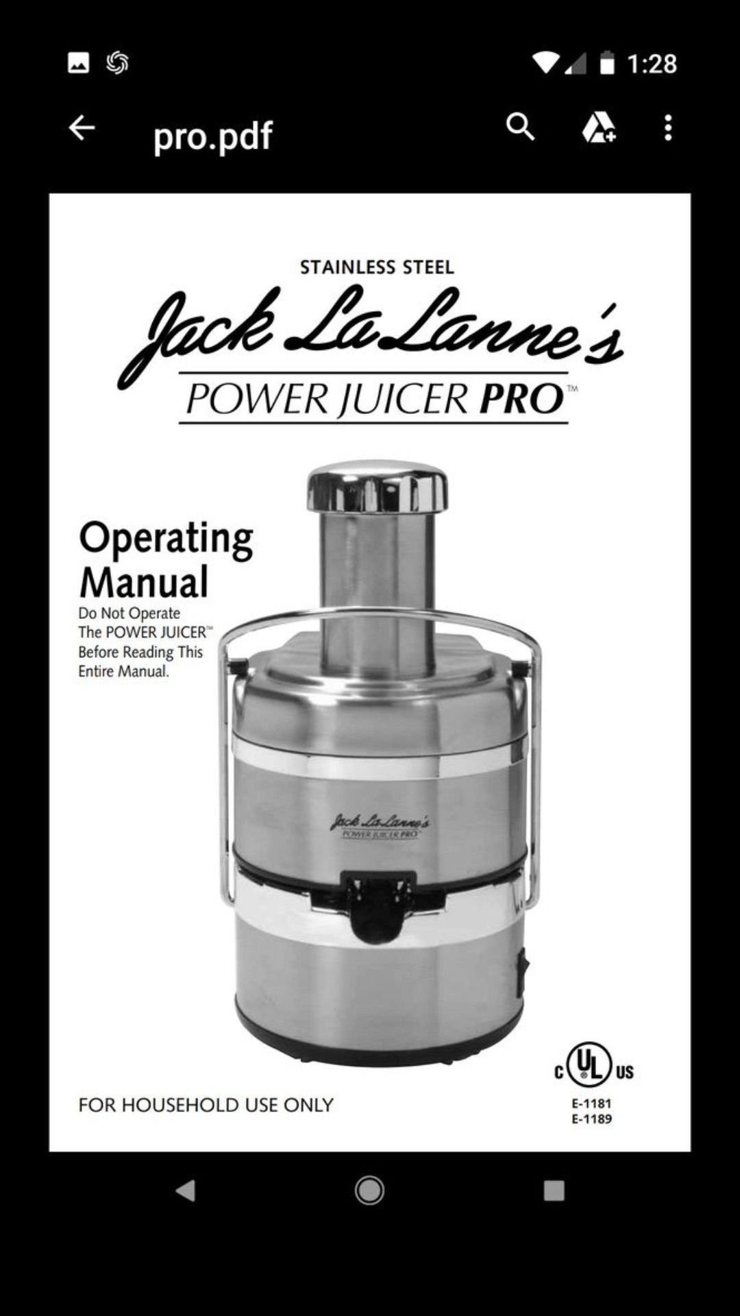 Jack LaLanne Power Juicer Pro E-1189 model for Sale in Tacoma, WA - OfferUp