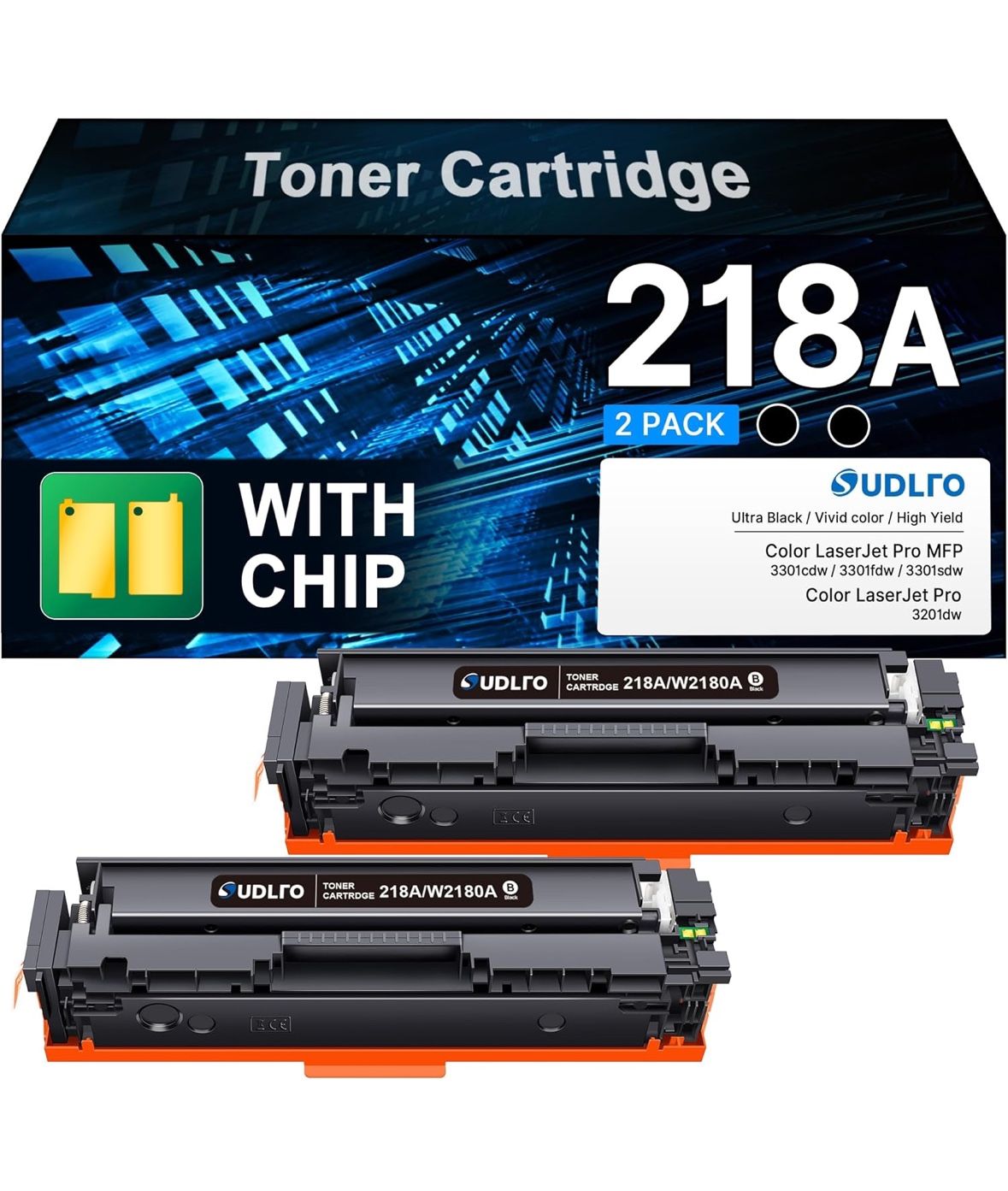 218A Black Toner Cartridges (with Chip)