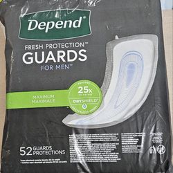 Depend Incontinent Guards for Men - Maximum - 52 CT Neutralizes Odors 