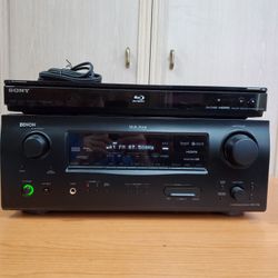 Denon Av Surround Receiver  AVR 1708 Remote Sony Blu-ray Disc Player BDP S380 24 Hour Test Period Money Refunded If Not Satisfied 