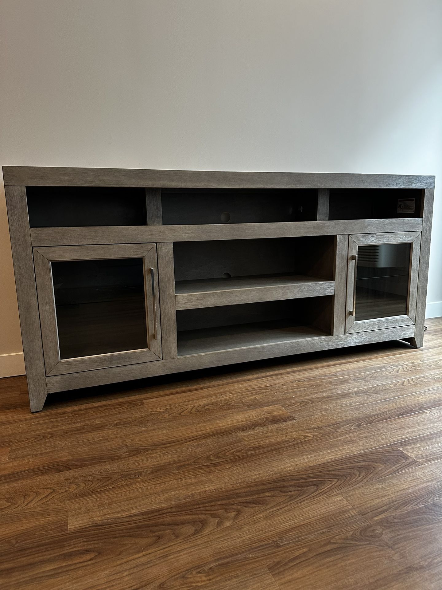 Cosmopolitan Gray Storage TV Stand | 75-in