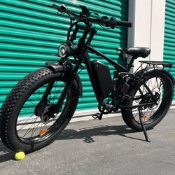 Dual Motor(2x1000W=2000W Total) Electric Ebike, Mountain Bike (26x4.0) 33-35 Mph(Black/Matte)