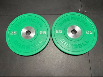American Barbell 25 pound urethane competition training calibrated bumper Olympic weight plates