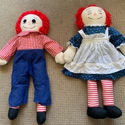 Vintage Raggedy Ann & Raggedy Andy Dolls