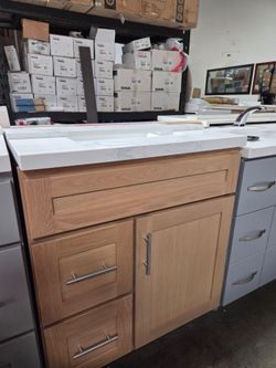 Beautiful Oak wood bathroom Vanity 30"
