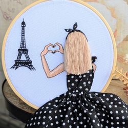 Hand Embroidery Girl for Gift