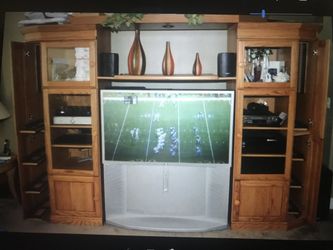 Solid Wood Entertainment System and 51" Sony TV $300