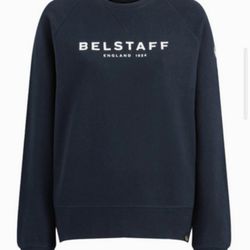 Belstaff England 1924 Logo Sweatshirt Size XL Navy Blue 