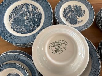 Vintage Currier & Ives Dinnerware  Set for 8