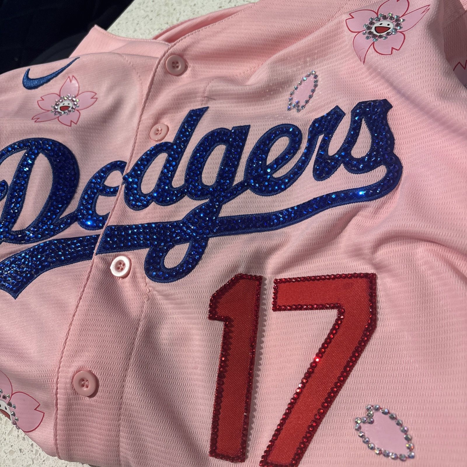 Swarovski Rhinestone Custom Nike LA Dodgers MLB Women’s Jersey
