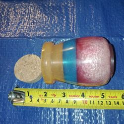 Hand Crafted Resin Jar W/Cork Lid