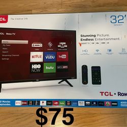 TCL Roku TV 32 Inch 720P complete with box. PRICE IS FIRM. CASH ONLY. NO TRADES. For pickup in Tampa (Carrollwood area)