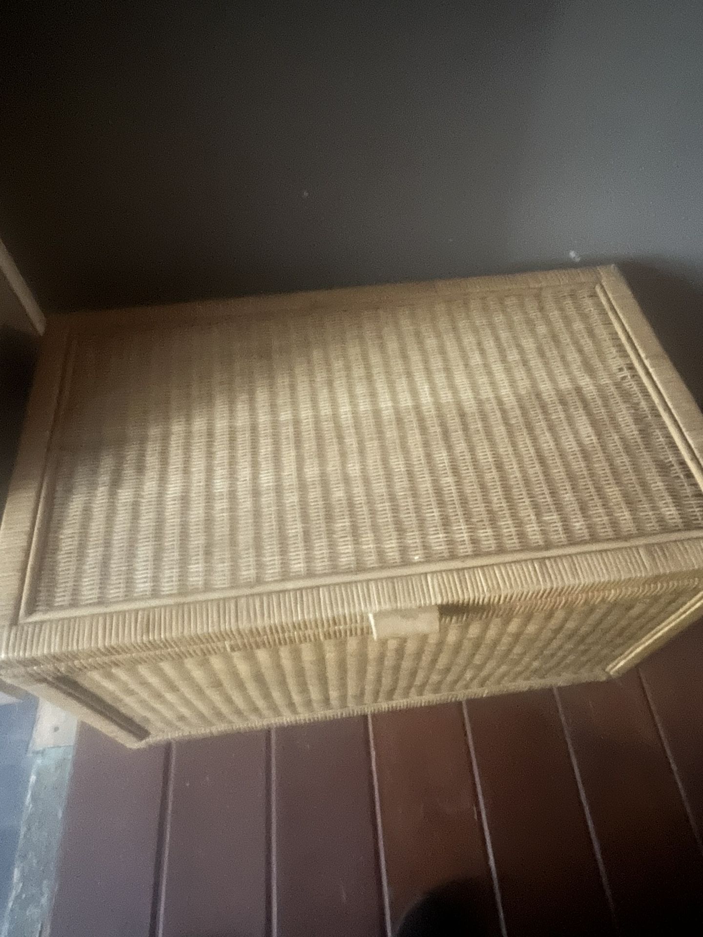 Wicker storage bin