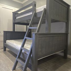 Twin Over Full Bunk Bed With Mattress 