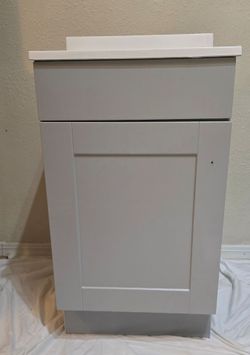 NEW Open Box Project Source 18” Bathroom Vanity w/ Sink Top – Gray