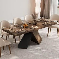 ❤️‍🔥 Rustic Style Extendable Walnut Rectangular Dining Table