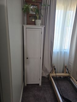 White Wood Single Door Storage Cabinet