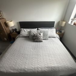 King Size Bed Frame with Spring Mattress
