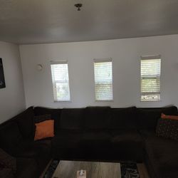 Brown L Shaped Couch