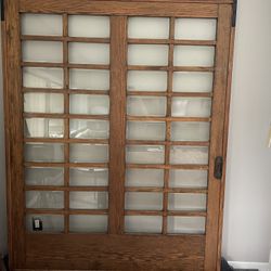 Ltd SALE!  Early 1900’s Solid Oak And Paneled Glass Door