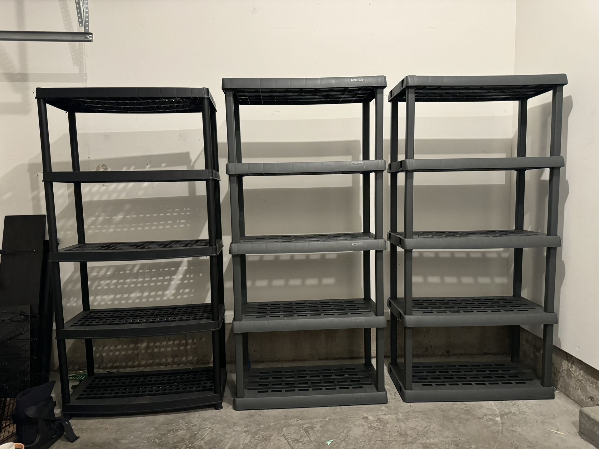 Set of Three Garage Storage Racks