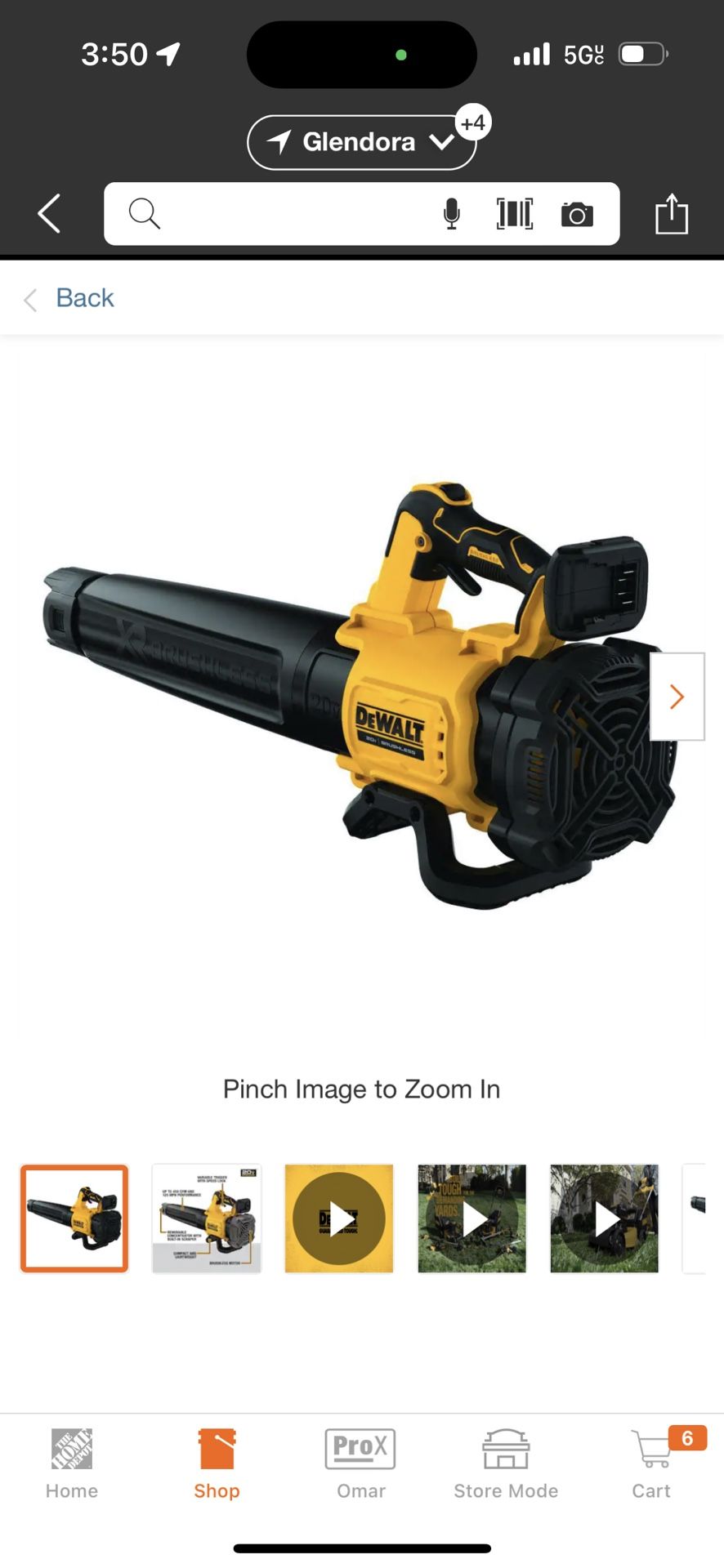 DEWALT 20V MAX 125 MPH 450 CFM Cordless Brushless Battery Powered