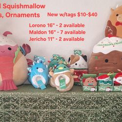 Original Squishmallow Plushies, Slippers, Ornaments