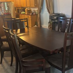 wooden Dining Room Table With Eight Chairs