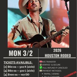 Riley Green Premium Rodeo Tickets Aisle Or Near Aisle