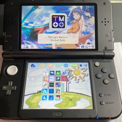 New Nintendo 3ds XL Black Pokemon IPS Bottom And Mod With 128GB SD In Good Condition 