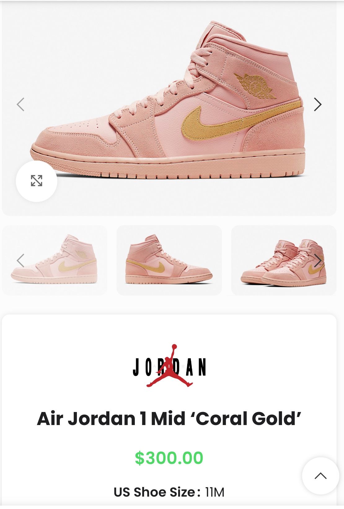 Every Thing Must Go! Need Sell ASAP Air Jordan 1 Mid “Coral Stardust/Club Gold” – Men’s Size 10 (Worn Twice) 🔥