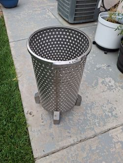 Stainless Steel Fire Pit Heavy duty 28 1/2 " tall -14 3/3" wide.