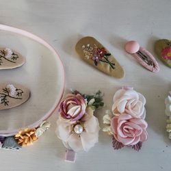 New Girls Flower Headband and Barrettes Set