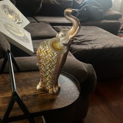 Gold And Silver Mirror Elephant Decoration