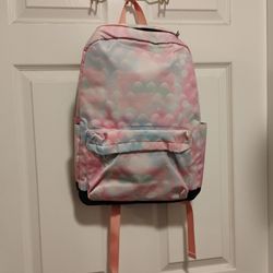 pink multi-colored backpack