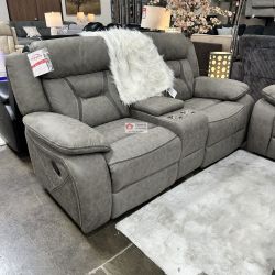 2 PCS - RECLINER SET SOFA AND LOVESEAT LUXURY -NEW-