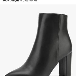 DREAM PAIRS Women's Chunky Heel Ankle Booties Pointed Toe Short Boots