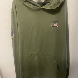 Champion Boys Green Camo Logo Long Sleeve Hooded Shirt, M