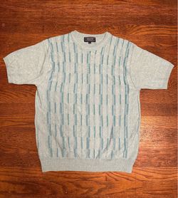 80s Peletti blue and gray vertical striped sweater in a size S