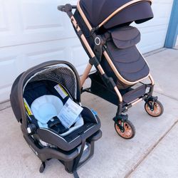 New Condition Baby Folding Stroller + Car Seat Combo 