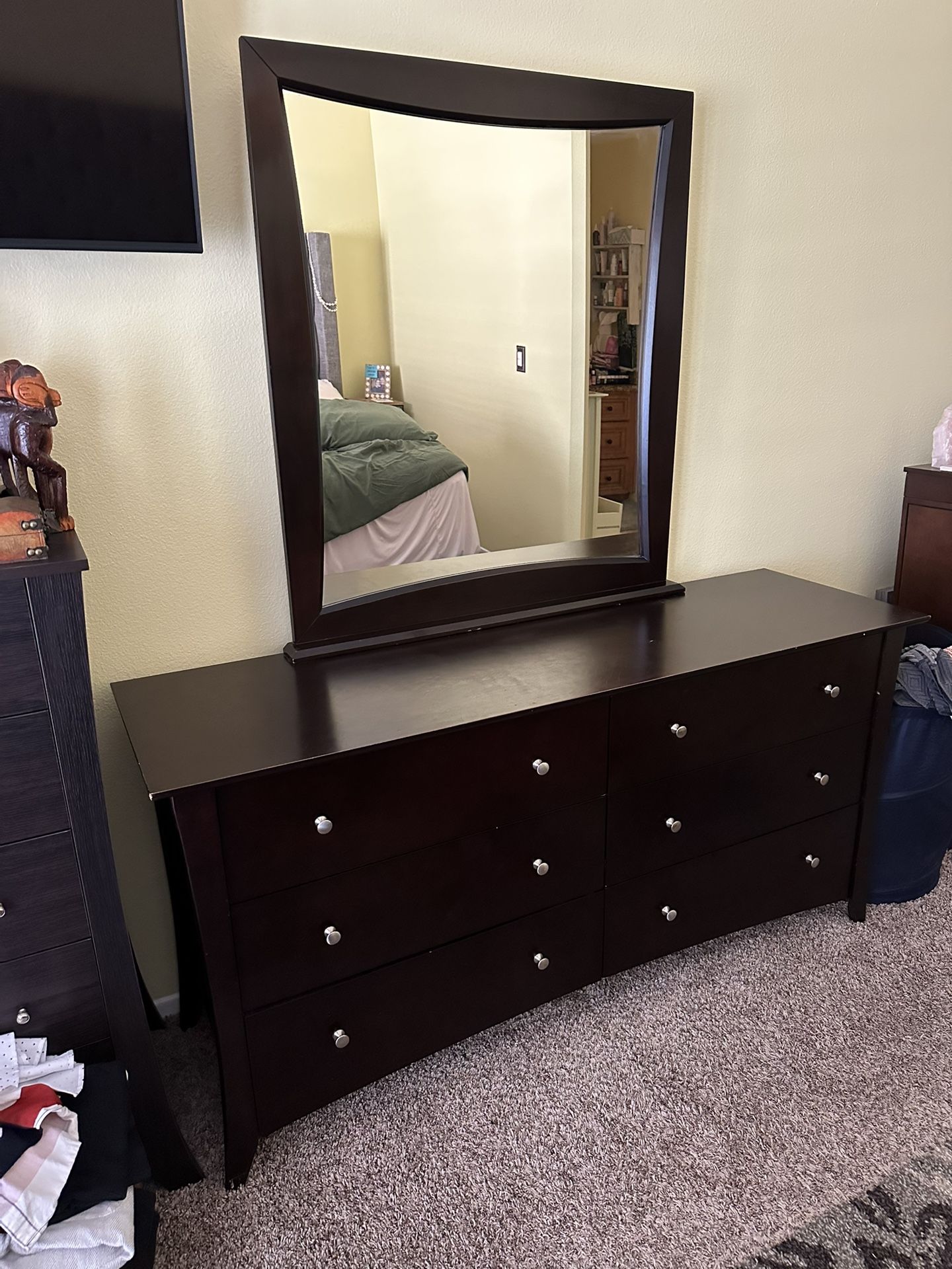 Wood Dressers And Nightstand Set (Espresso Color)