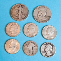 Nice Mix of US Silver Coins, Halves & Quarters, Lot of 7 pcs.
 


