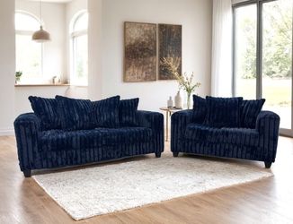 Hermoso Sofá & Loveseat Navy 😎🚛🤓😍🤩