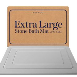VIVAGO Diatomite Stone Bath Mat Large for Bathroom (27.6" x 18.1") - Quick Drying Diatomaceous Earth Bath Mat Stone Super Absorbent Floor Mat - Non Sl