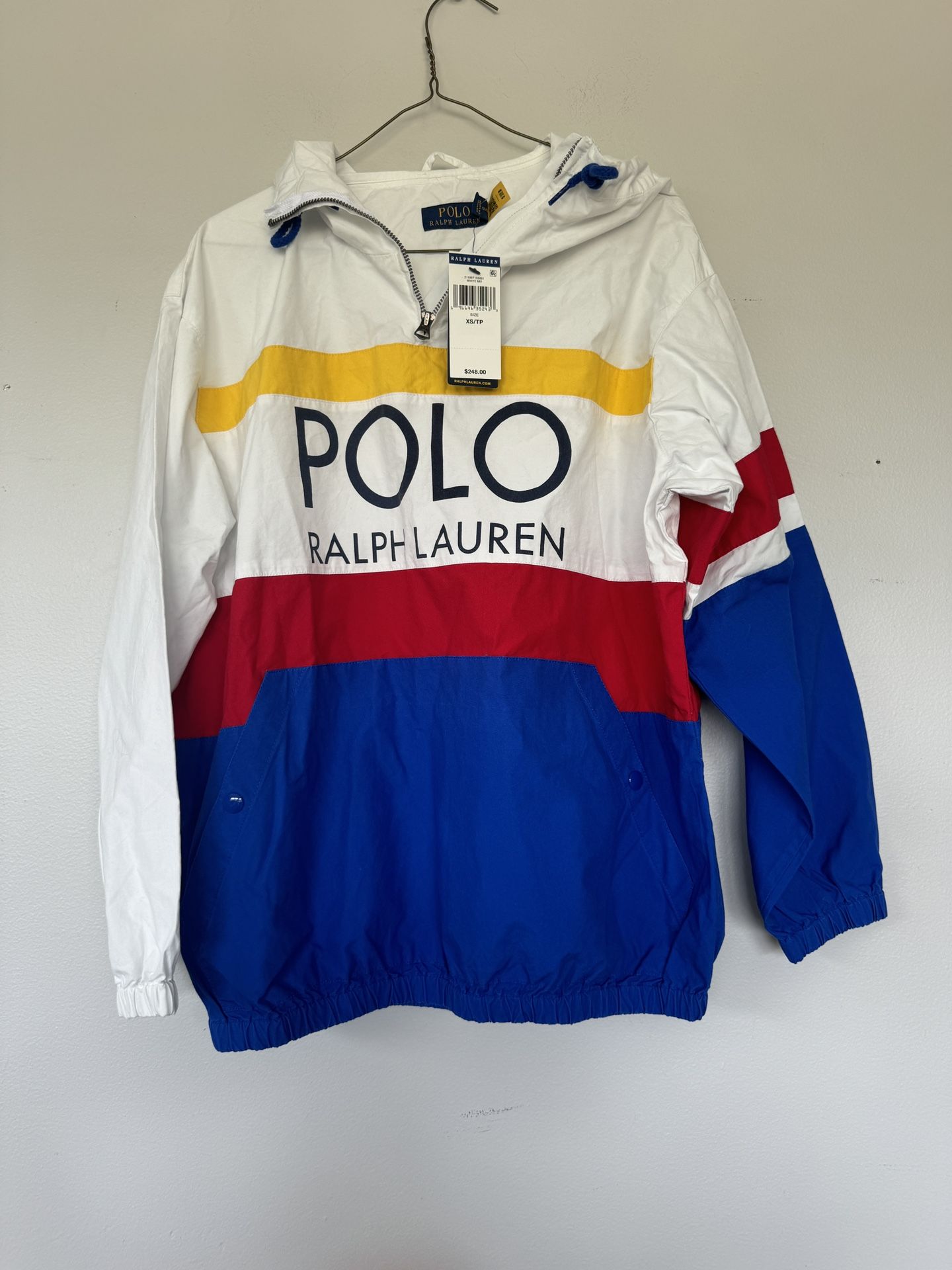 Polo Ralph Lauren Men 1/2 Zip Color-Block Hooded Windbreaker Pullover NWT $248