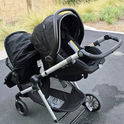 Evenflo Pivot Dual Stroller with Carseat, Base, and 2nd seat